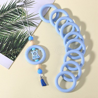 9Pcs Ring Food Grade Eco-Friendly Silicone Focal Beads JX895D-1