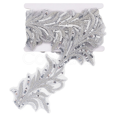 2.5 Yards Sparkle Polyester Flower Ribbon OCOR-GA0002-13-1