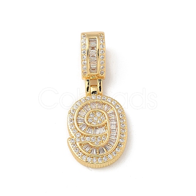 Brass Clear Cubic Zirconia European Dangle Charms KK-R003-01G-09-1