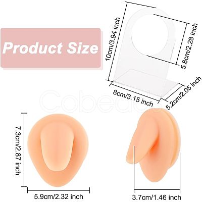Soft Silicone Tongue Flexible Model Body Part Displays with Acrylic Stands ODIS-WH0002-23-1