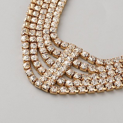 Iron with Rhinestone Elastic Headband OHAR-WH0034-26A-1