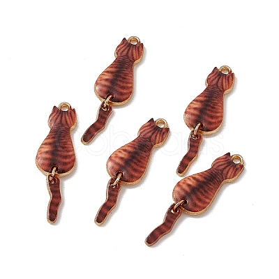 Rack Plating Alloy Enamel Pendants ENAM-K050-01G-1
