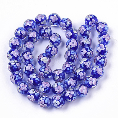 Handmade Lampwork Beads Strands LAMP-T007-04E-1