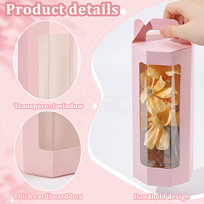 10Pcs Paper Gift Storage Boxes with Visible Window CON-WH0088-98A-1