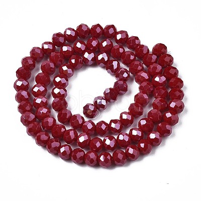 Electroplate Glass Beads Strands X-EGLA-A034-P8mm-A13-1