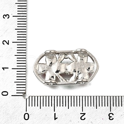 Brass Crystal Rhinestone Oval with 2 Flower Multi-Strands Links KK-P306-20P-1