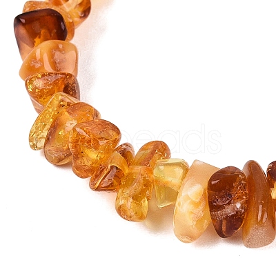 Natural Amber Chip Beaded Stretch Bracelets BJEW-N041-01A-1