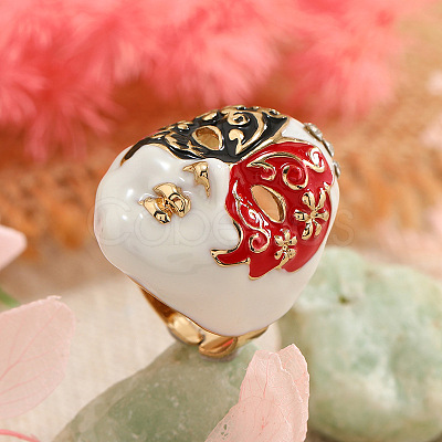 Alloy Enamel Adjustable Rings FS-WG64B68-01-1