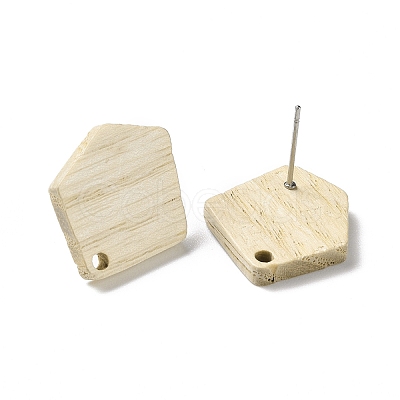 Ash Wood Stud Earring Findings EJEW-N017-011D-1