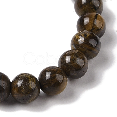8mm Round Natural Tiger Iron Braided Bead Bracelets BJEW-C067-01B-04-1