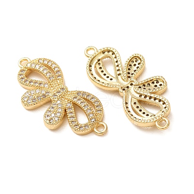 Brass Micro Pave Clear Cubic Zirconia Connector Charms CU-CBA4579-21G-1