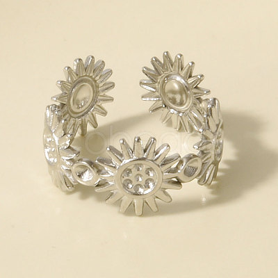 304 Stainless Steel Adjustable Cuff Open Rings LY0879-1-1