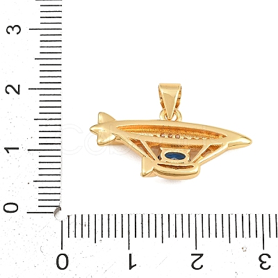 Brass Micro Pave Cubic Zirconia Pendants CU-CBAB3AD-06G-03-1