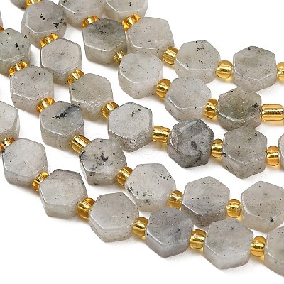 Natural White Labradorite Beads Strands G-F833-B10-01-1