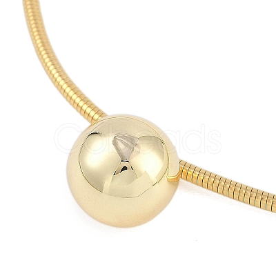 Stainless Steel Round Snake Chain Pendant Necklaces NJEW-D088-01G-01-1