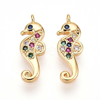 Brass Micro Pave Cubic Zirconia Pendants X1-KK-N261-16G-1