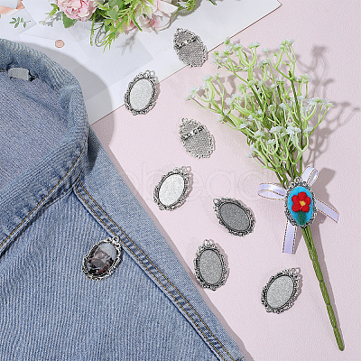 10Pcs Alloy Brooch Findings FIND-PH0029-31-1