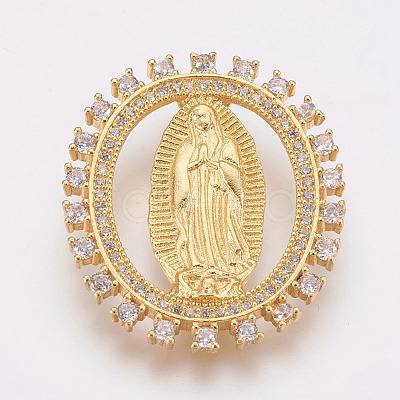 Brass Micro Pave Cubic Zirconia Pendants ZIRC-P075-12G-1