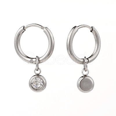 304 Stainless Steel Huggie Hoop Earrings EJEW-JE04449-02-1