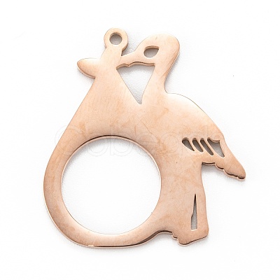 Ion Plating(IP) 304 Stainless Steel Pendants LS-STAS-P280-18RG-1