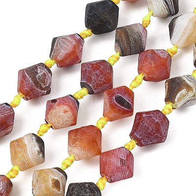 Natural Weathered Banded Agate Beads Strands GG-T001-04-1