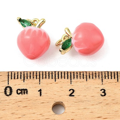 Fruit Brass Enamel Pendants KK-M324-04E-G-1