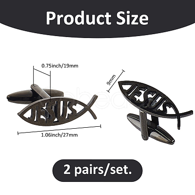 2 Pairs Stainless Steel Cufflinks AJEW-FH0006-22B-1