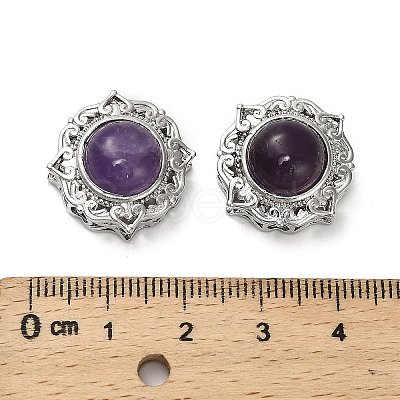 Brass Pave Natural Amethyst Multi-Strand Links KK-D366-01P-L-1