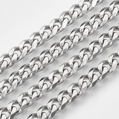 Tarnish Resistant 201 Stainless Steel Cuban Link Chains STAS-R100-23-1