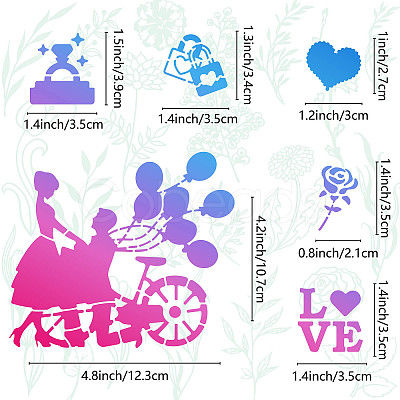 Valentine's Day Lover Stainless Steel Cutting Dies Stencils DIY-WH0238-138-1