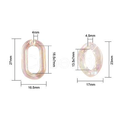 100Pcs 2 Styles Transparent Acrylic Linking Rings OACR-CJ0001-17-1