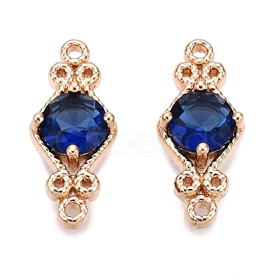 Brass Pave Faceted Glass Connector Charms FIND-T070-03C-1