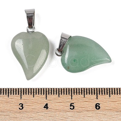 Natural Green Aventurine Heart Pendants G-H073-03P-04-1