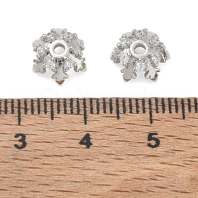Brass Micro Pave Cubic Zirconia Bead Caps CU-CBA6E4E-08P-1