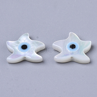 Natural White Shell Mother of Pearl Shell Beads X-SSHEL-N034-47-1