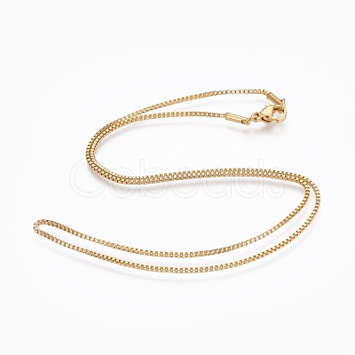 304 Stainless Steel Box Chain Necklaces NJEW-F248-05A-G-1