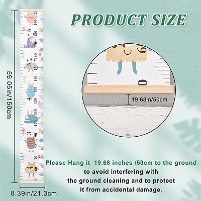 Creative Cartoon Decorative Home Canvas Hanging Height Measurement Ruler HJEW-WH0042-47B-1