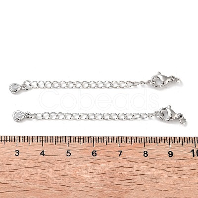 Brass with Cubic Zirconia Chain Extender KK-B102-41P-1