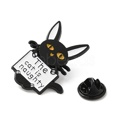 Cat with Word Enamel Pins JEWB-G023-03B-1