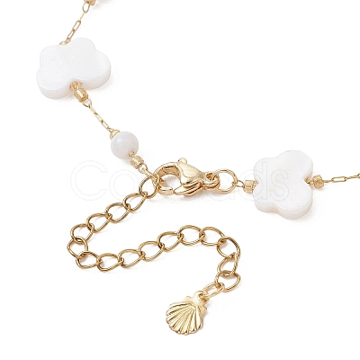 Natural Shell Beads Link Bracelets BJEW-JB13121-1