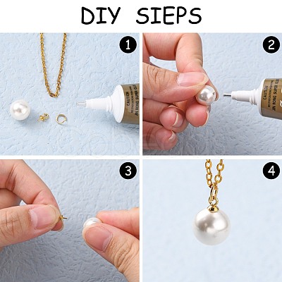 Golden Plated 201 Stainless Steel Cup Pearl Peg Bails Pin Pendants STAS-E088-09-3mm-1