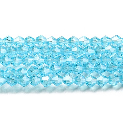 Transparent Electroplate Glass Beads Strands EGLA-A039-T6mm-A20-1