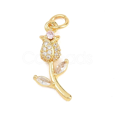 Valentine's Day Brass Micro Pave Clear Cubic Zirconia Pendants KK-D258-07G-01-1