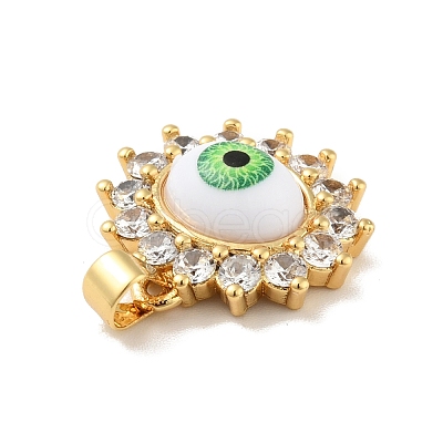 Brass Micro Pave Cubic Zirconia Pendants KK-B059-45G-D-1