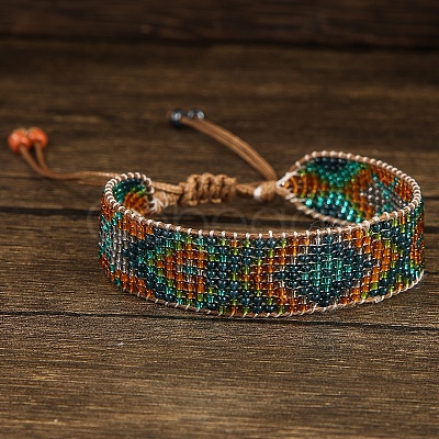 Bohemian Style Glass Bead Braided Bracelets ZD3902-2-1