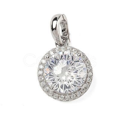 925 Sterling Silver Pave Cubic Zirconia Pendants STER-B009-01B-04-1