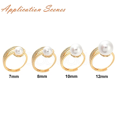 Adjustable Brass Micro Cubic Zirconia Finger Ring Settings KK-T062-63G-NF-1