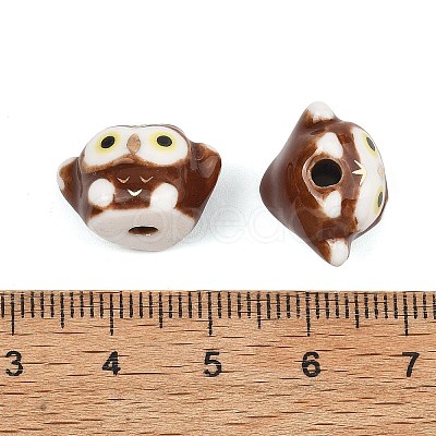 Cute Hand Painted Mini Owl Porcelain Beads LS-PORC-F014-01C-1