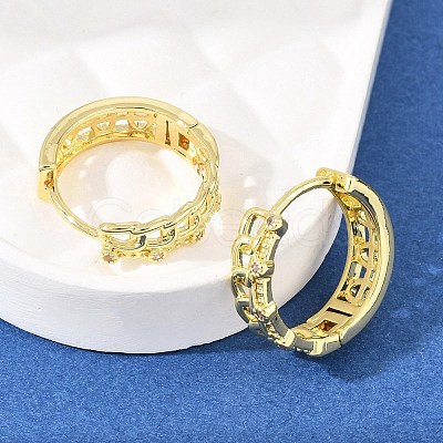 Brass Hoop Earrings EJEW-D348-23G-1