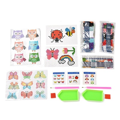 DIY Owl & Butterfly & Insect Diamond Painting Stickers Kits For Kids DIY-O016-10-1